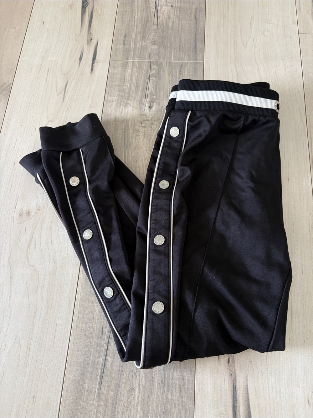 Karl Lagerfeld Black Track Joggers with White Piping